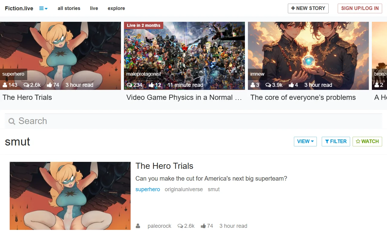 Screenshot: Fictionlive Screenshot of Fictionlive